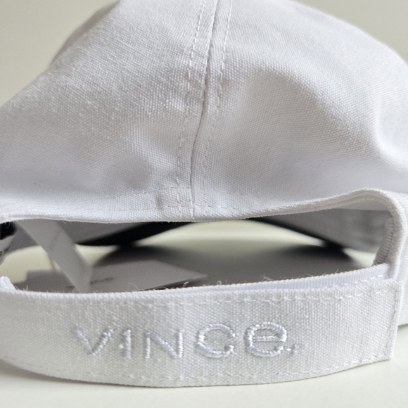 New Vince Embroidered White/Black Adjustable Velcro Strap Baseball Cap One Size main image 8